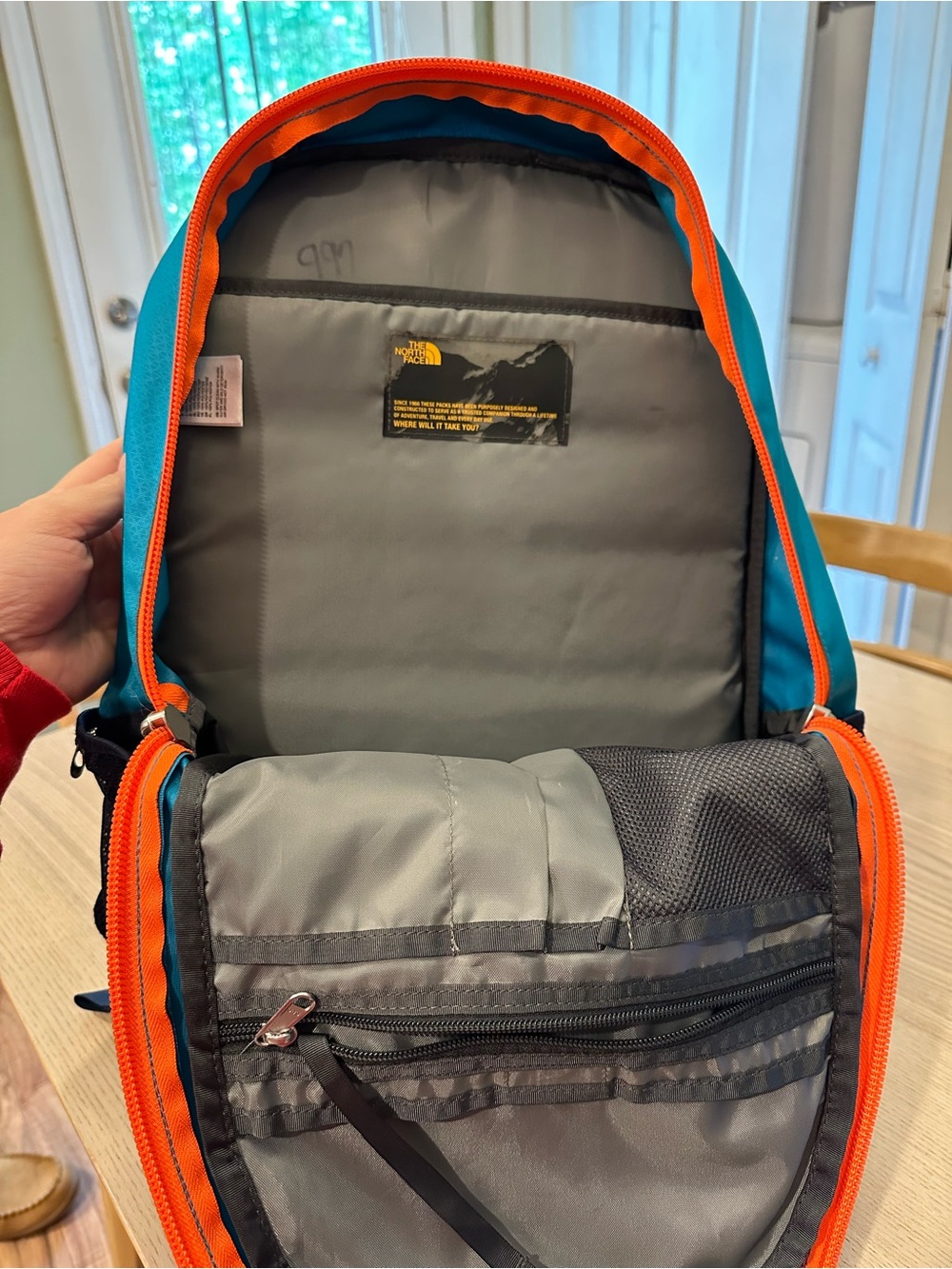 The North Face Jester Backpack Padded Orange and Teal - Picture 8 of 8